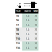 Chart showing the sizes of the different Torx Flag Tools